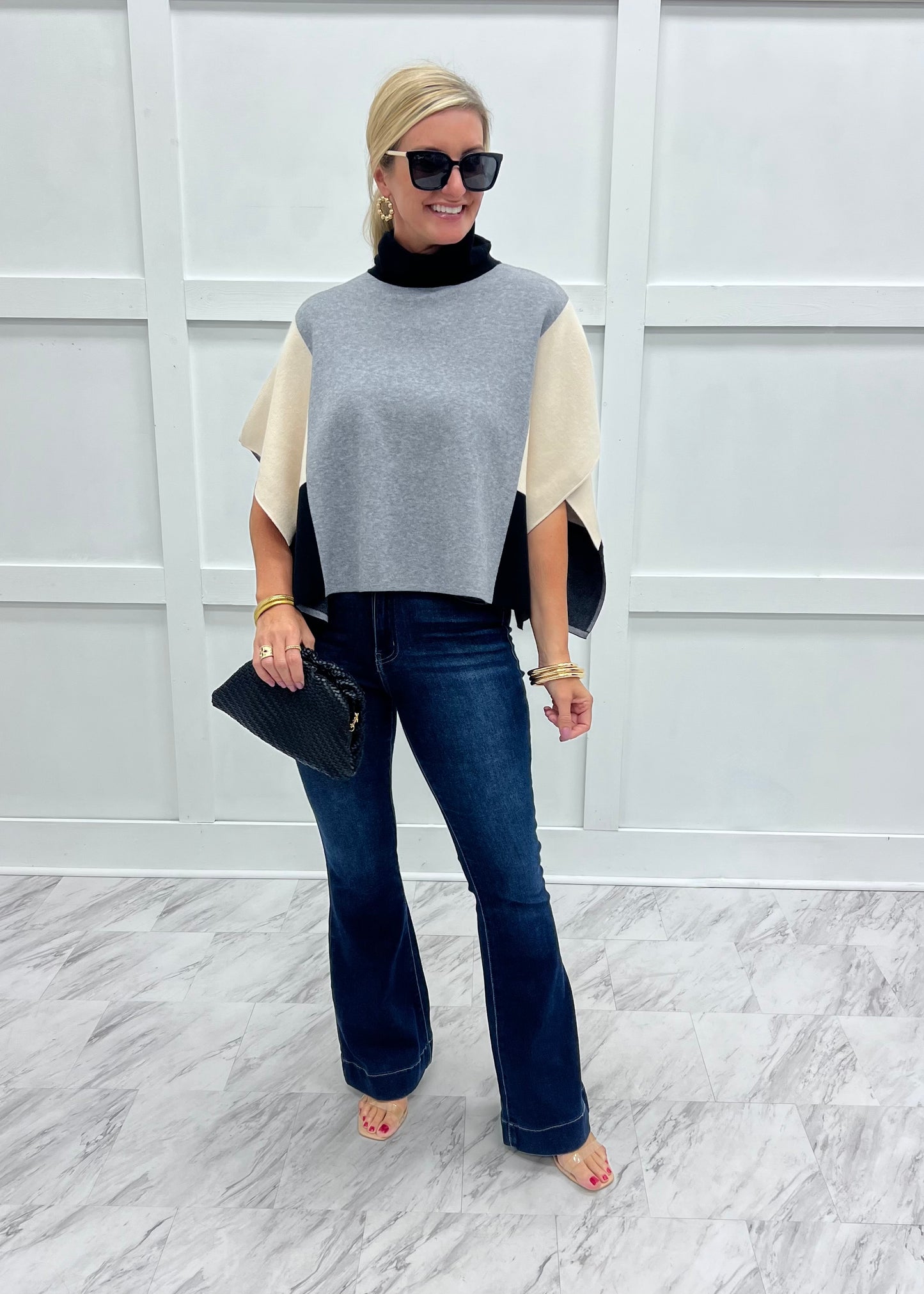 Uptown Colorblock Poncho