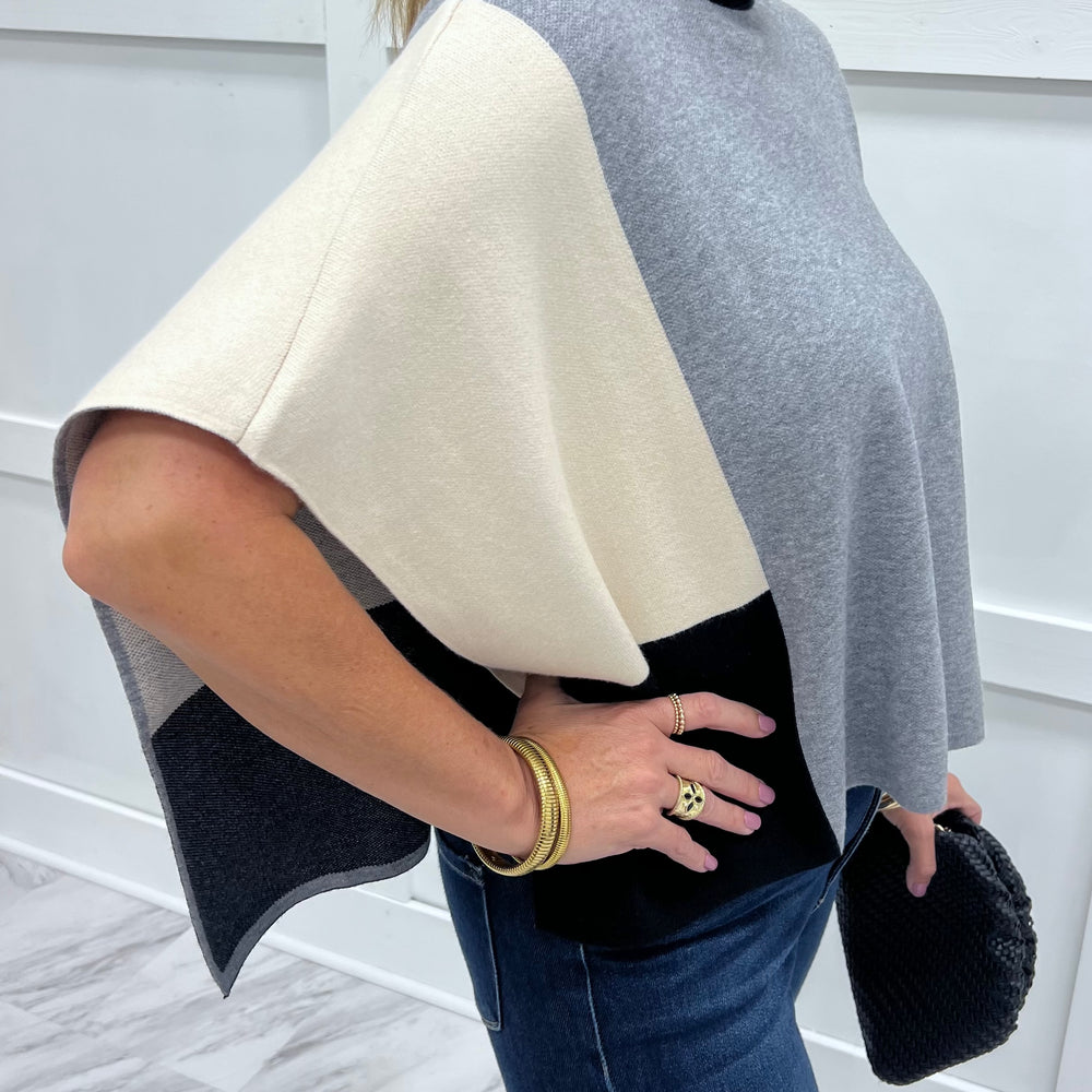 Uptown Colorblock Poncho