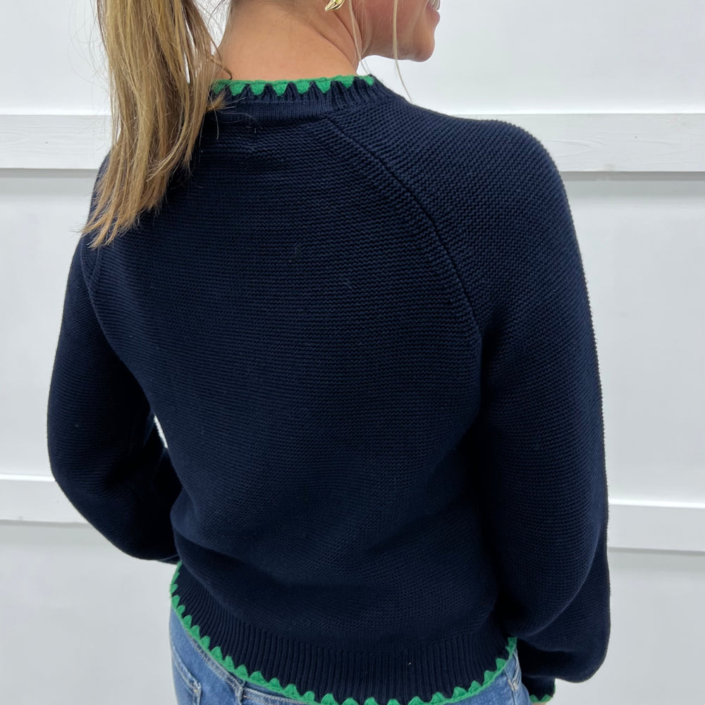 
                  
                    North Navy + Green Stitch Sweater
                  
                