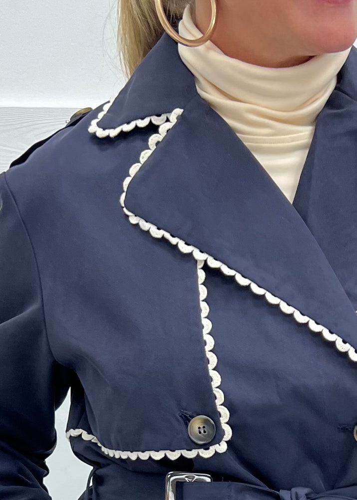 
                  
                    Mable Navy Trench Coat
                  
                