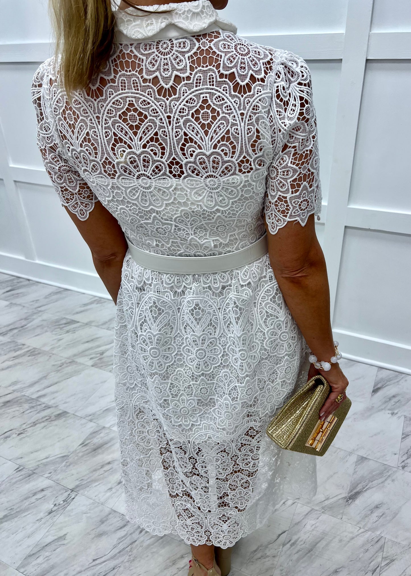 chartreuse lace dress Chartreuse Lace Midi Dress for Elegant Style Black / 2X