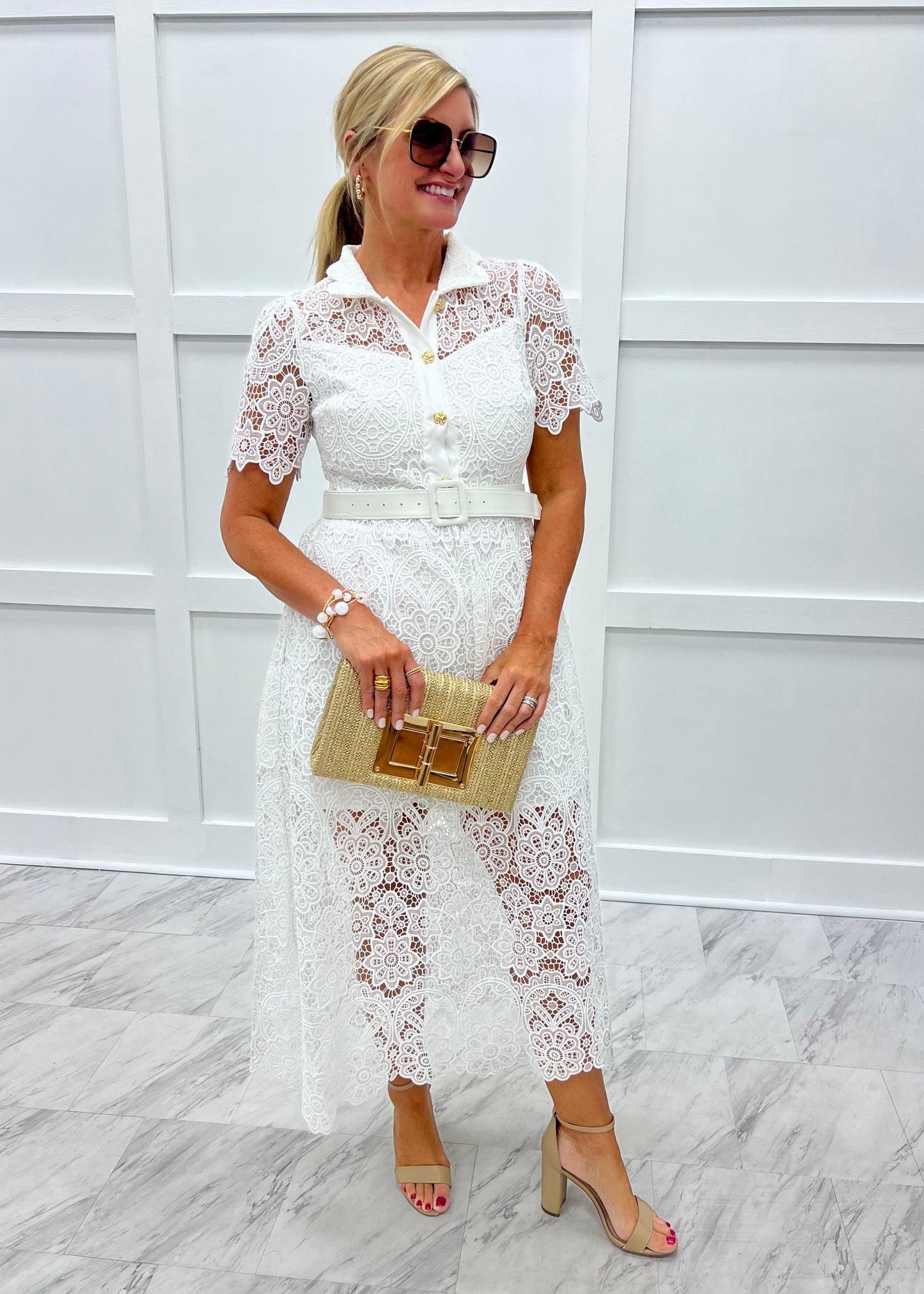 Whisper White Lace Dress - Small Whisper White Lace Dress - Small