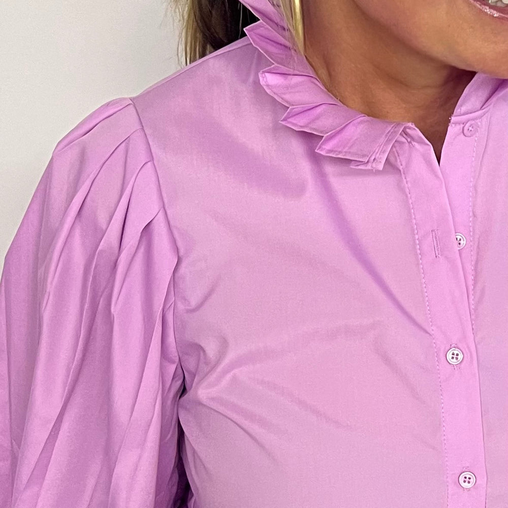 Lush Lavender Pleat Sleeve Top - FINAL SALE