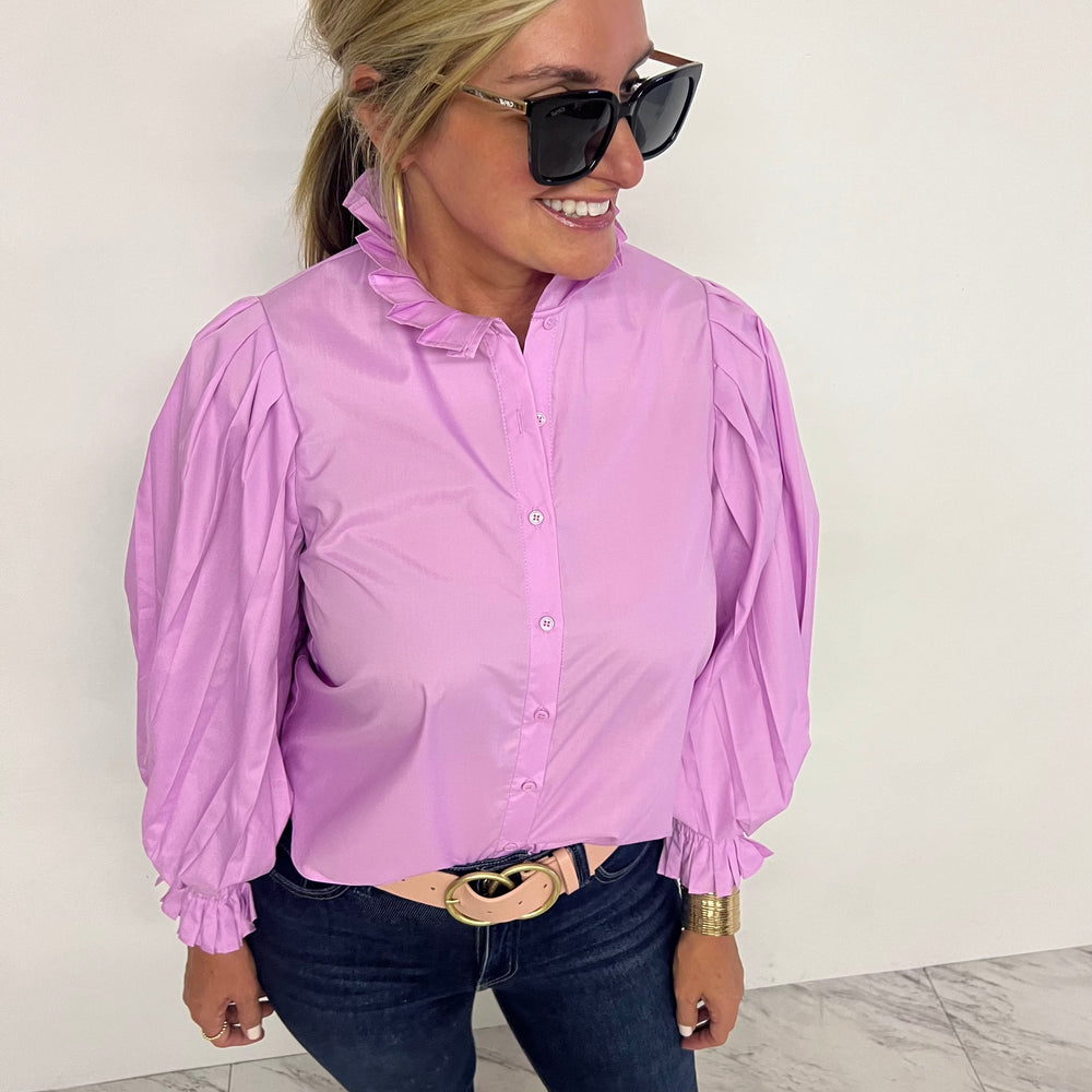 
                  
                    Lush Lavender Pleat Sleeve Top - FINAL SALE
                  
                