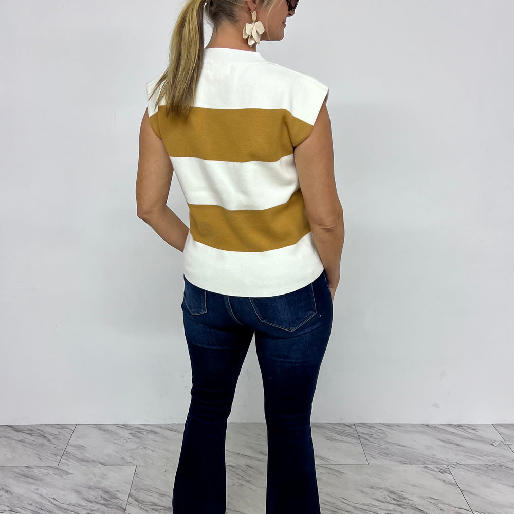 
                  
                    Halston Stripe Sweater Top-FINAL SALE
                  
                