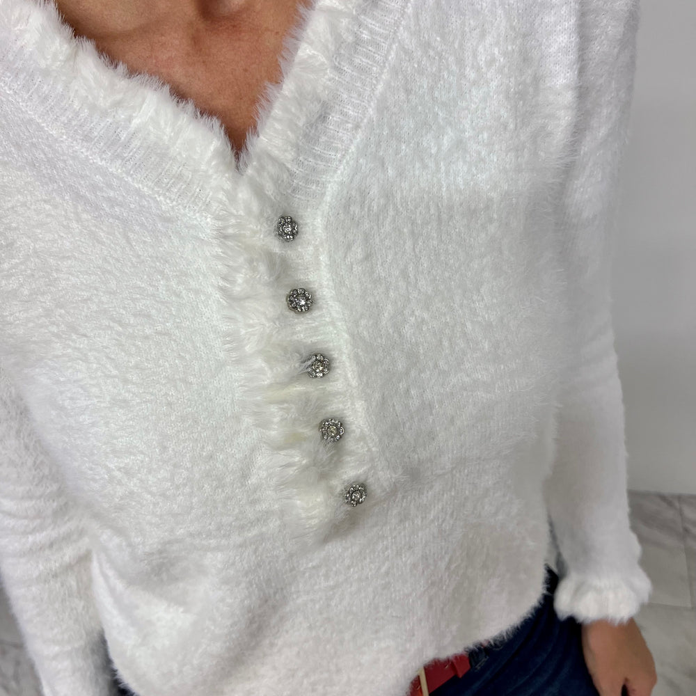 
                  
                    Glittering Dream Rhinestone Sweater (Ivory)
                  
                