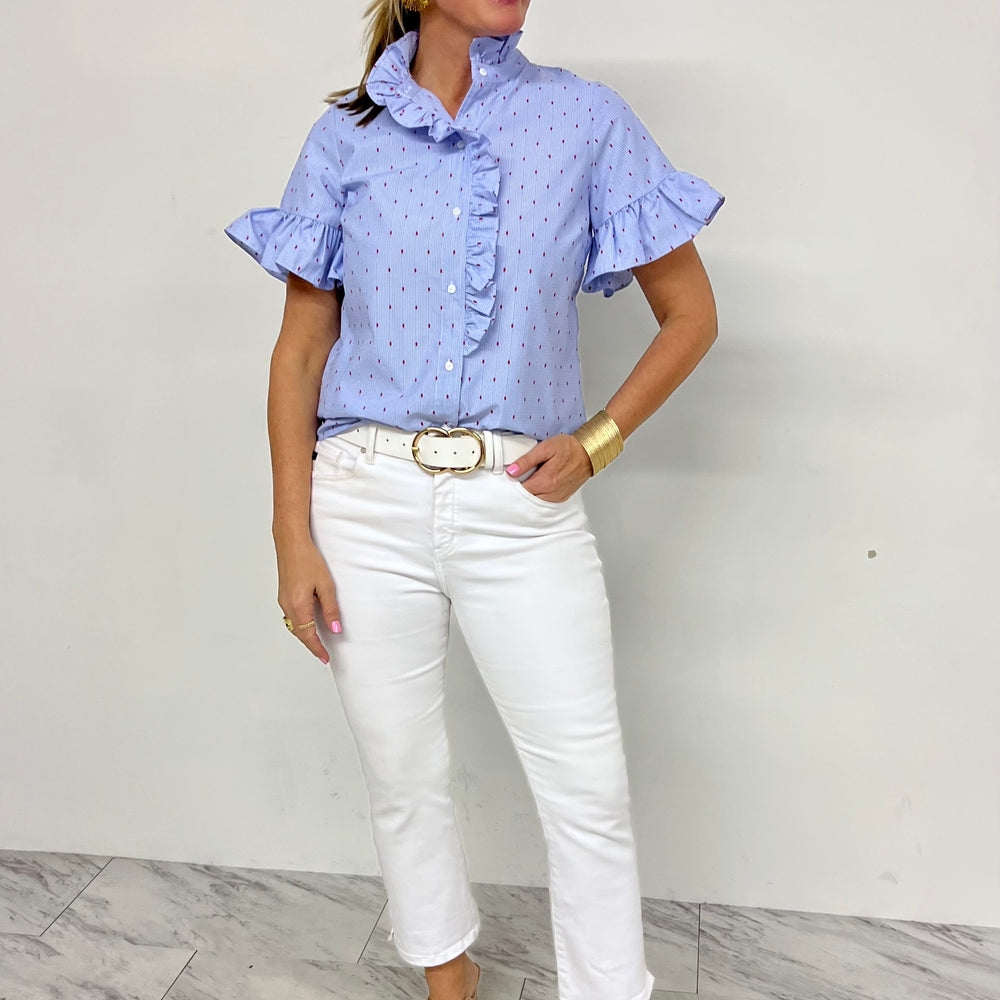 Gloria Ruffle + Embroidered Top