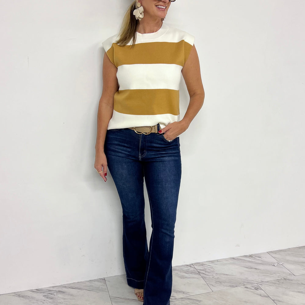 Halston Stripe Sweater Top-FINAL SALE