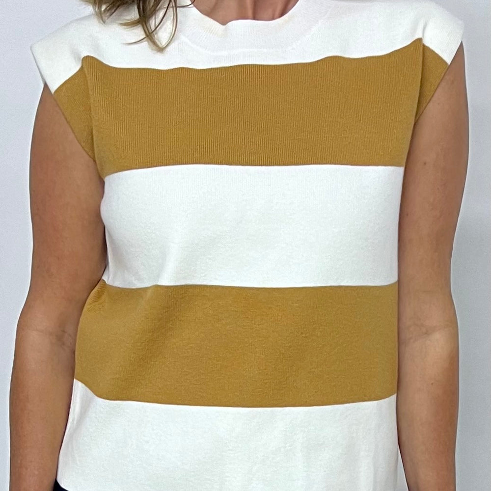 
                  
                    Halston Stripe Sweater Top-FINAL SALE
                  
                