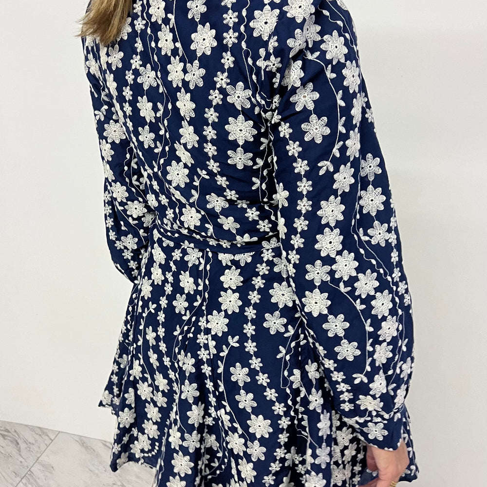 
                      
                        Natalia Navy Floral Embroidered Dress
                      
                    