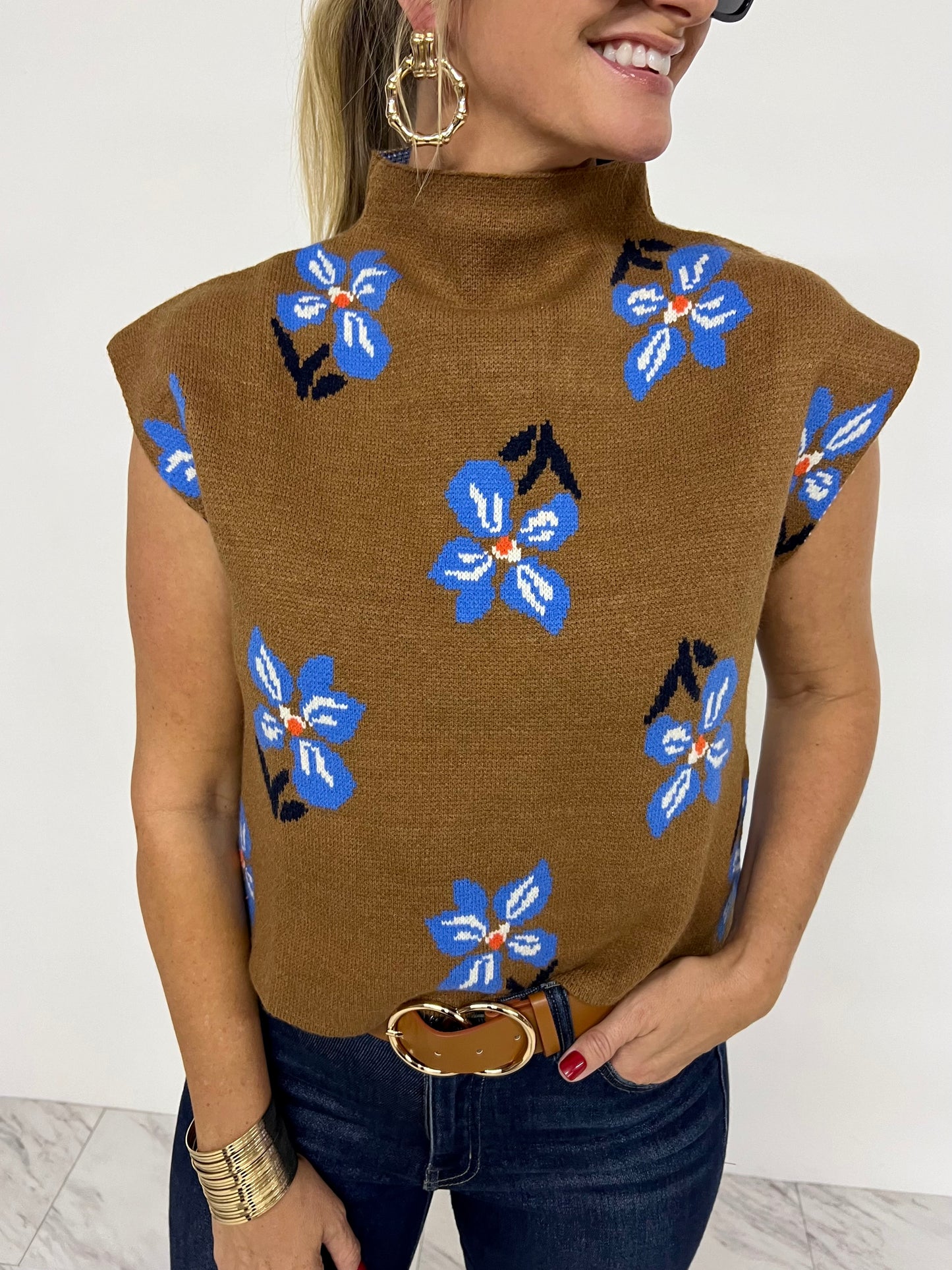 Felicity Flower Short Sleeve Sweater