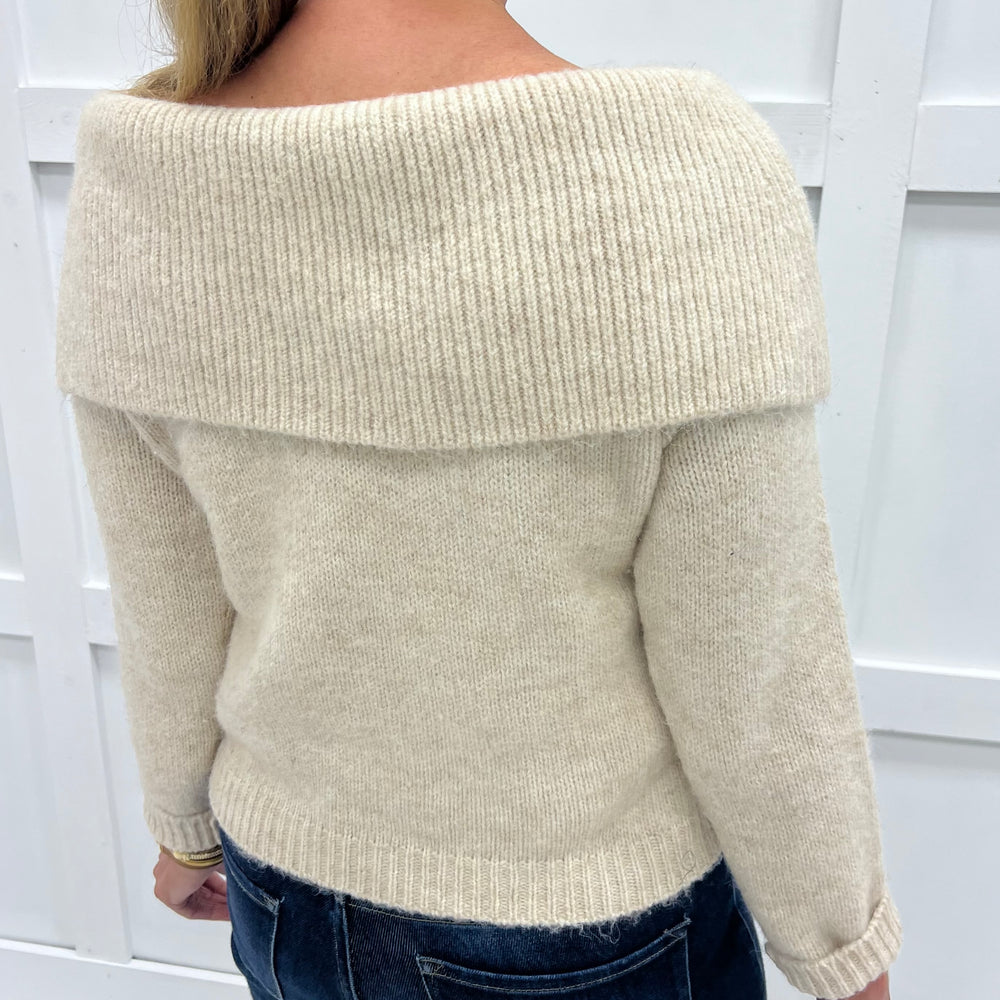 
                  
                    Ellis Off The Shoulder Sweater
                  
                