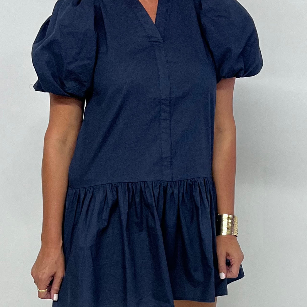 
                  
                    Stormy Blue Puff Sleeve Dress - FINAL SALE
                  
                