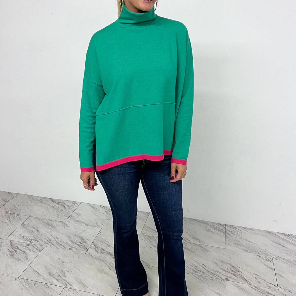 Ashlyn Colorblock Sweater (Green)-FINAL SALE