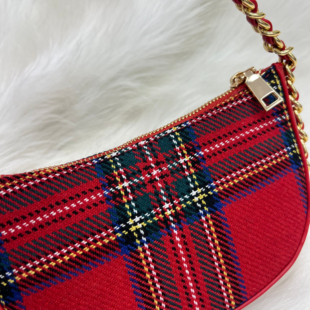 Blair Plaid Handbag (red)