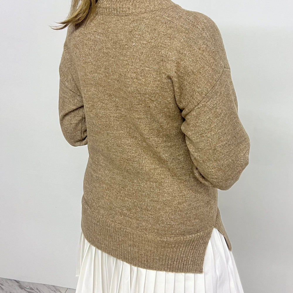 Park City Pleat Sweater Dress (Taupe)