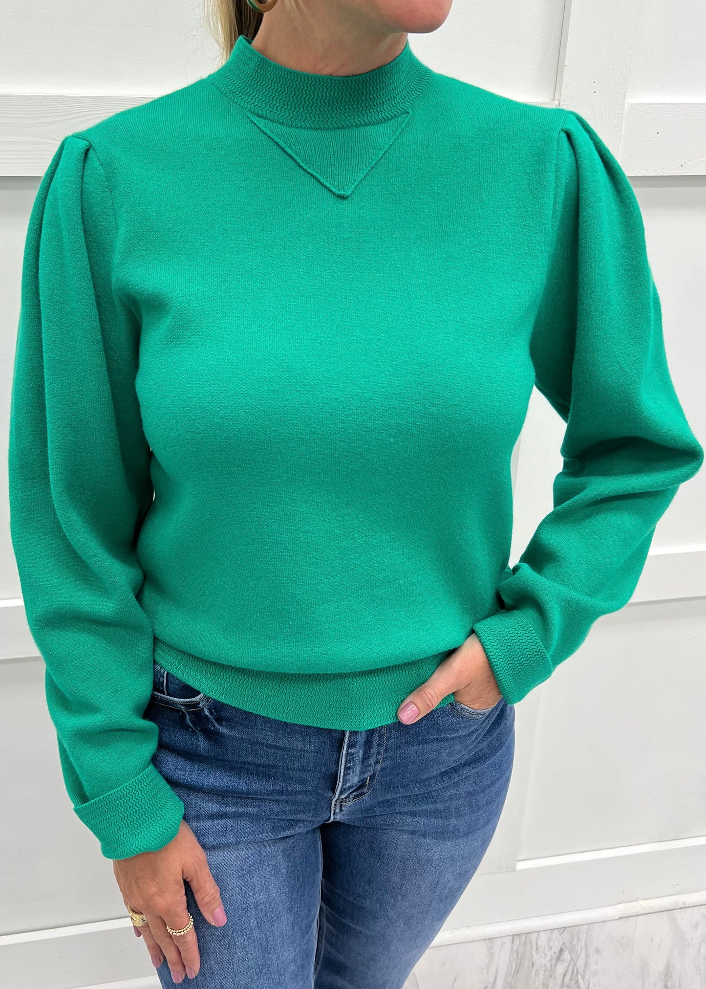 Montana Mock Neck Sweater (Green)