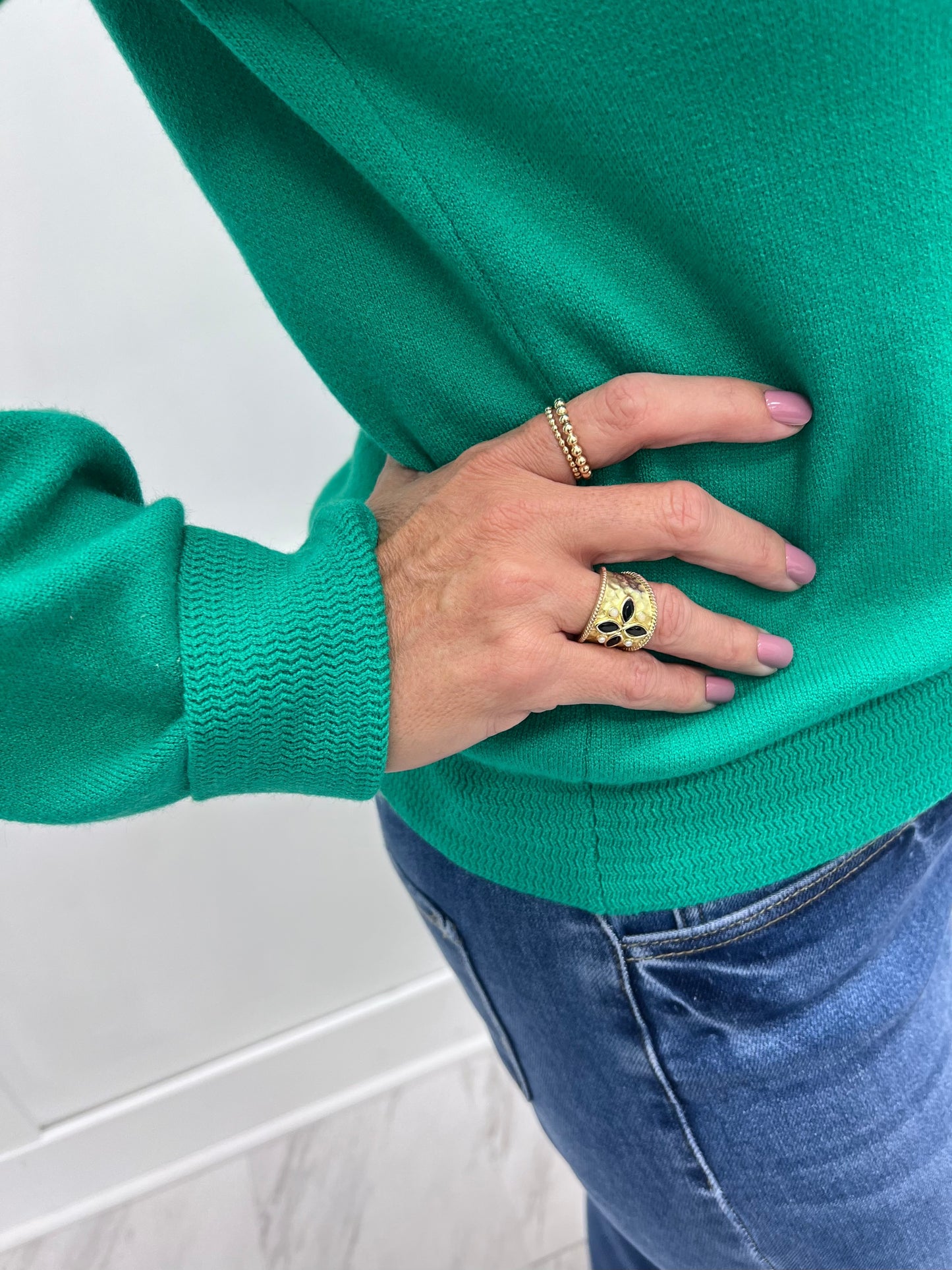 Montana Mock Neck Sweater (Green)