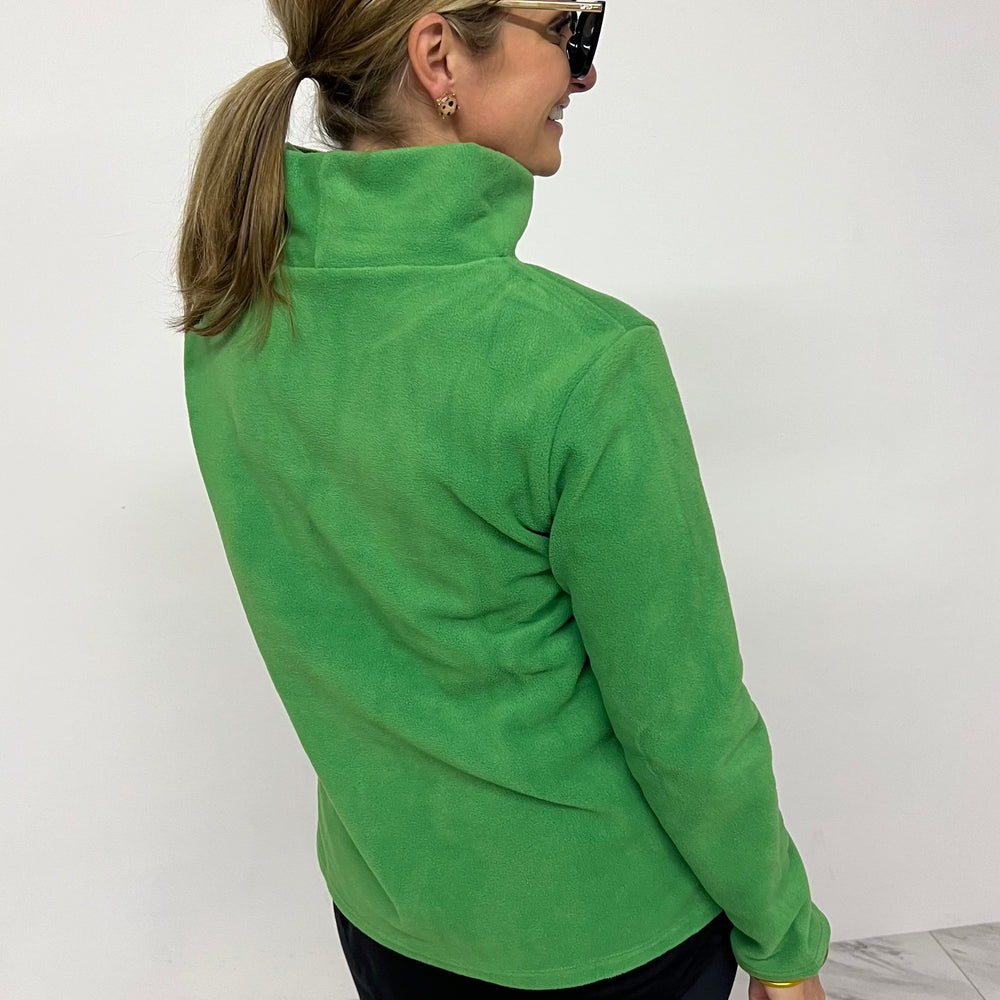 
                  
                    The Hampton Fleece Funnel Neck Top (Green) - FINAL SALE
                  
                