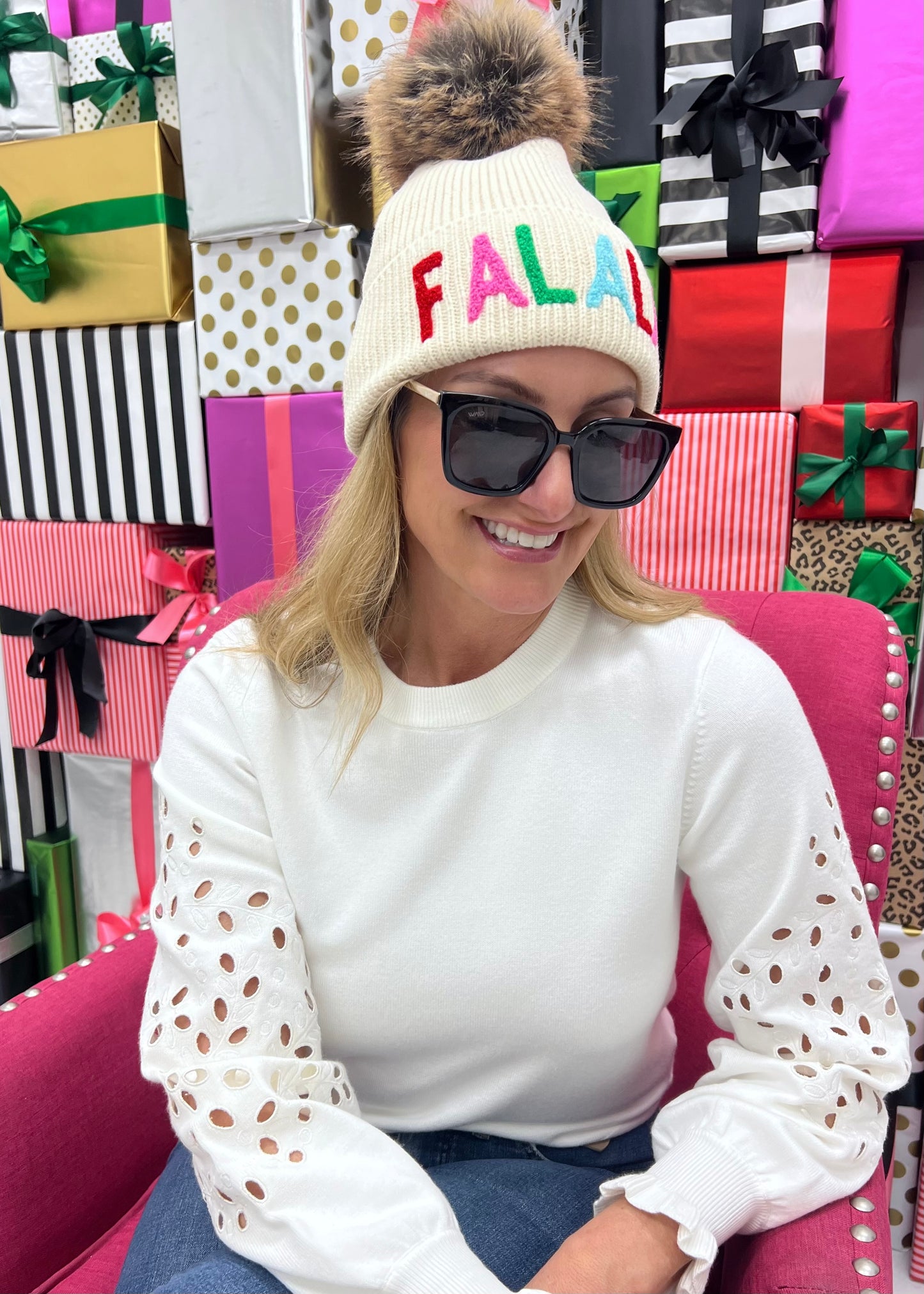 Fa La La Pom Hat (Cream)