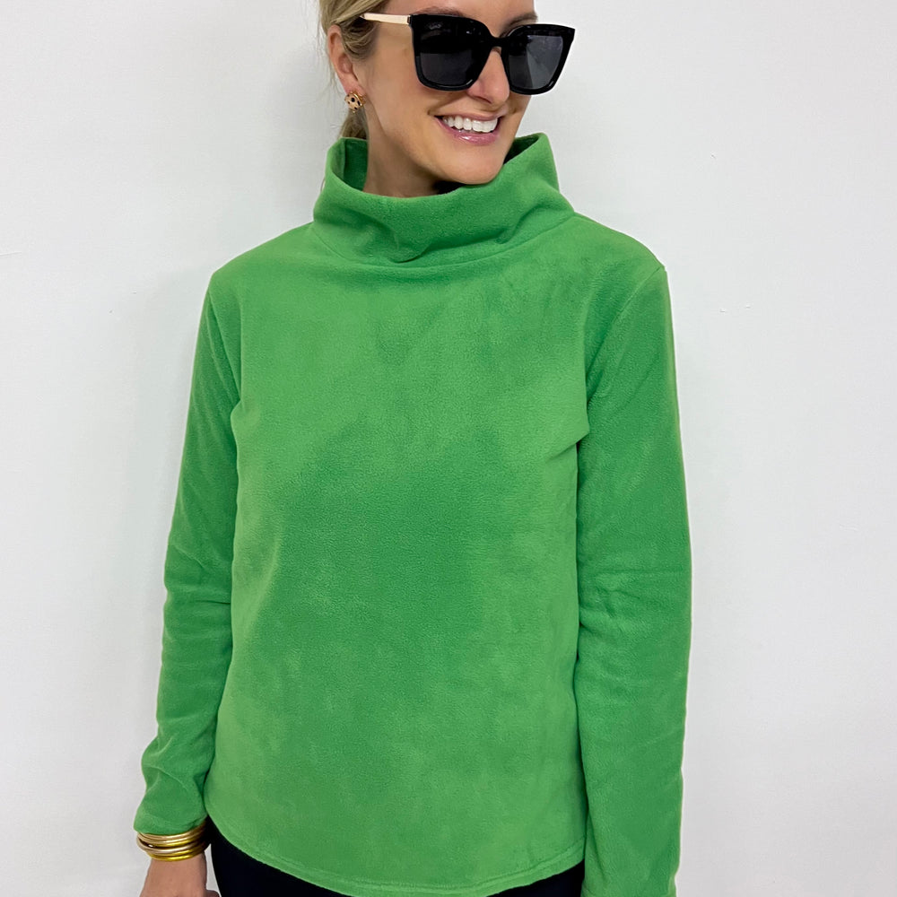 
                  
                    The Hampton Fleece Funnel Neck Top (Green) - FINAL SALE
                  
                