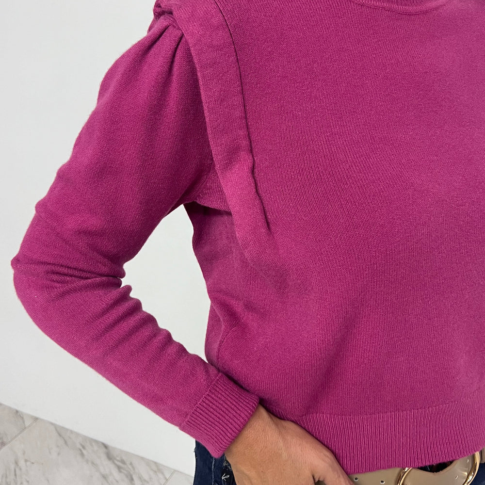 Bellvue Berry Shoulder Detail Top