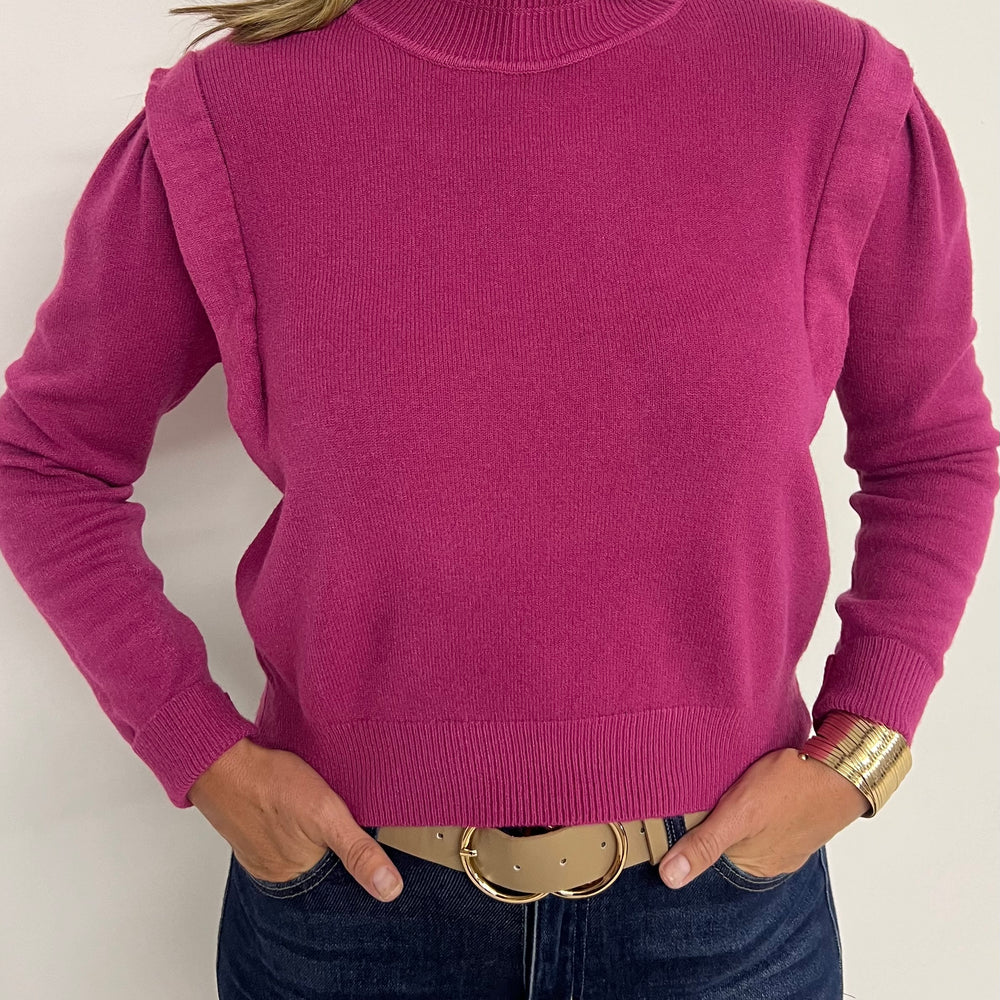 
                  
                    Bellvue Berry Shoulder Detail Top
                  
                