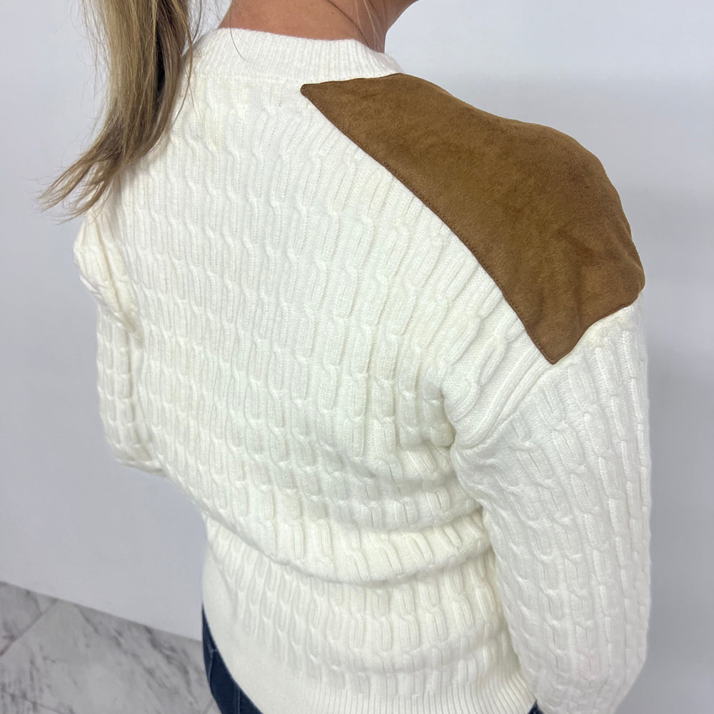 
                  
                    Oakes Suede Shoulder Sweater
                  
                