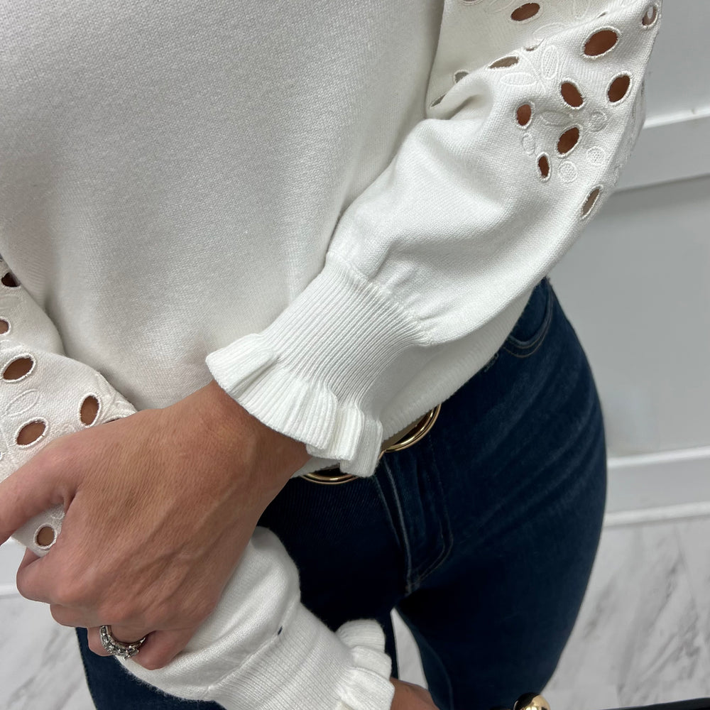 
                  
                    Isla Eyelet Sweater (Cream)
                  
                
