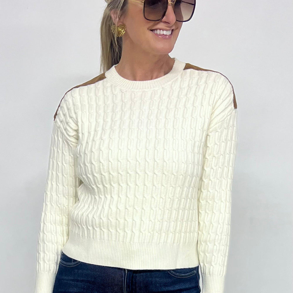 
                  
                    Oakes Suede Shoulder Sweater
                  
                