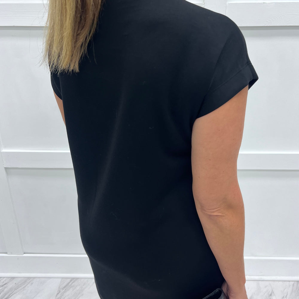 Audrey Black Mock Neck Dress