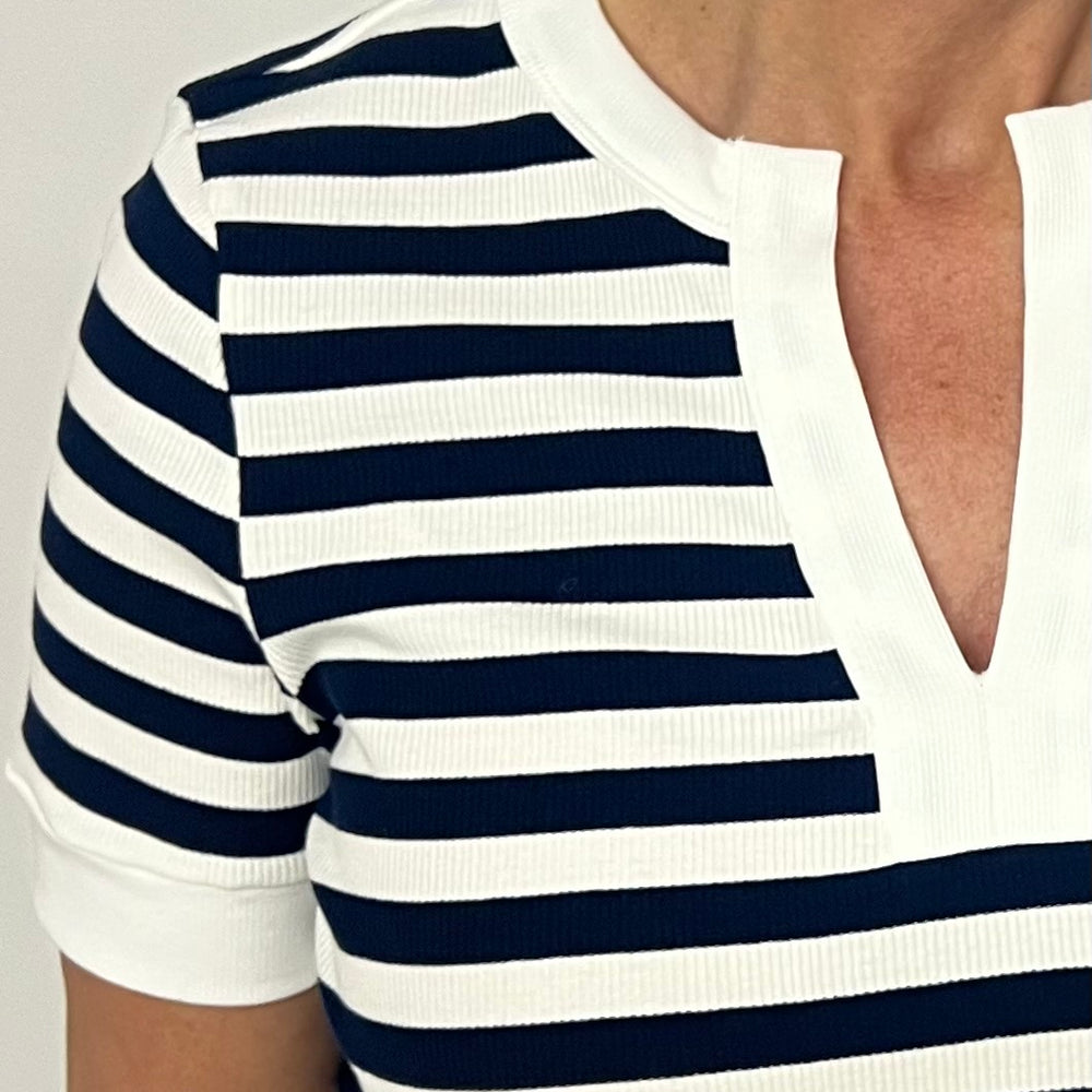 
                  
                    Shelby Stripe V.Neck Top (Navy) FINAL SALE
                  
                