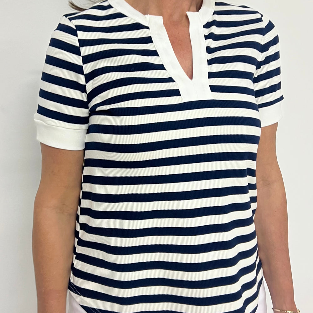 
                  
                    Shelby Stripe V.Neck Top (Navy) FINAL SALE
                  
                