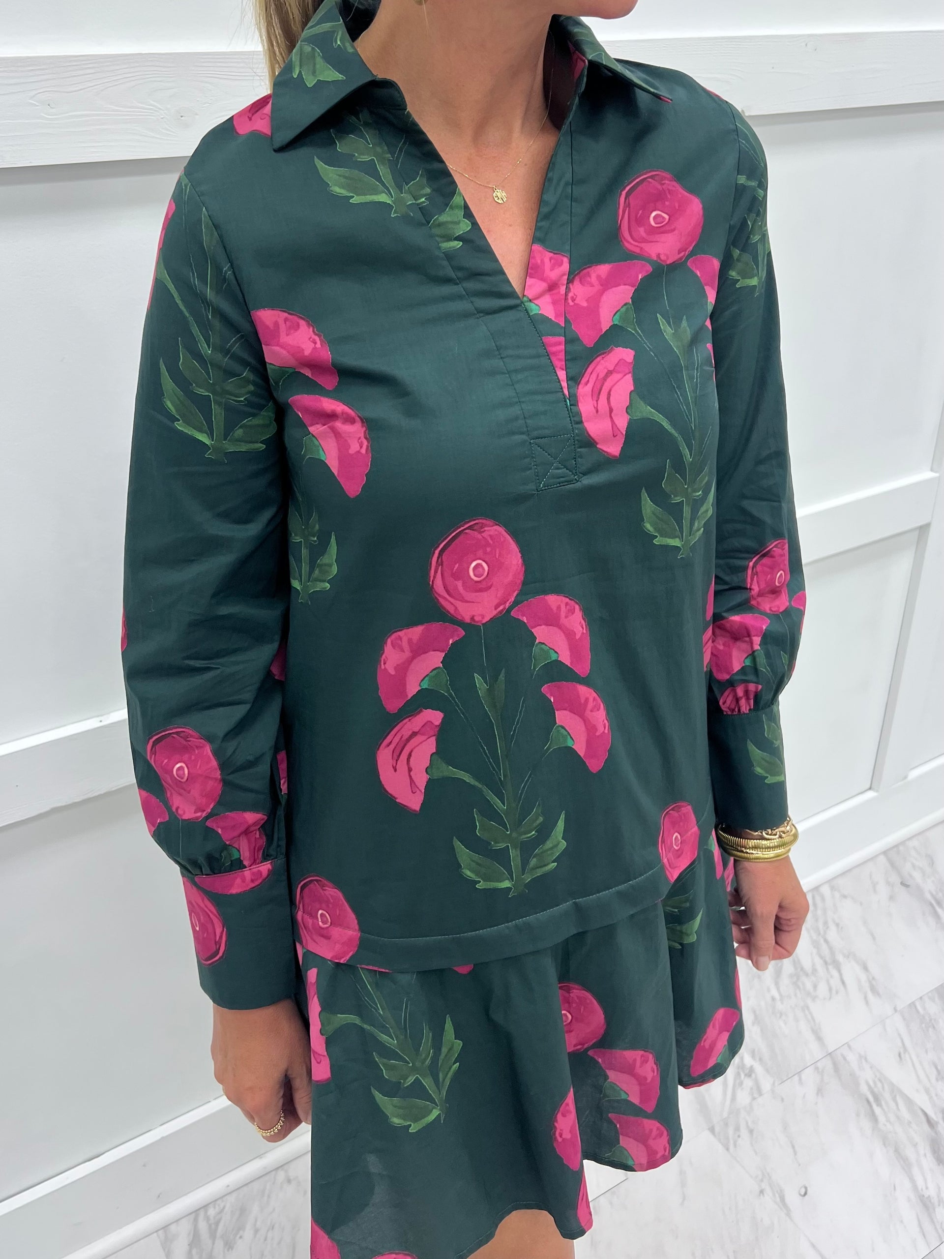 Willa Flower Long Sleeve Dress-FINAL SALE – shop chartreuse