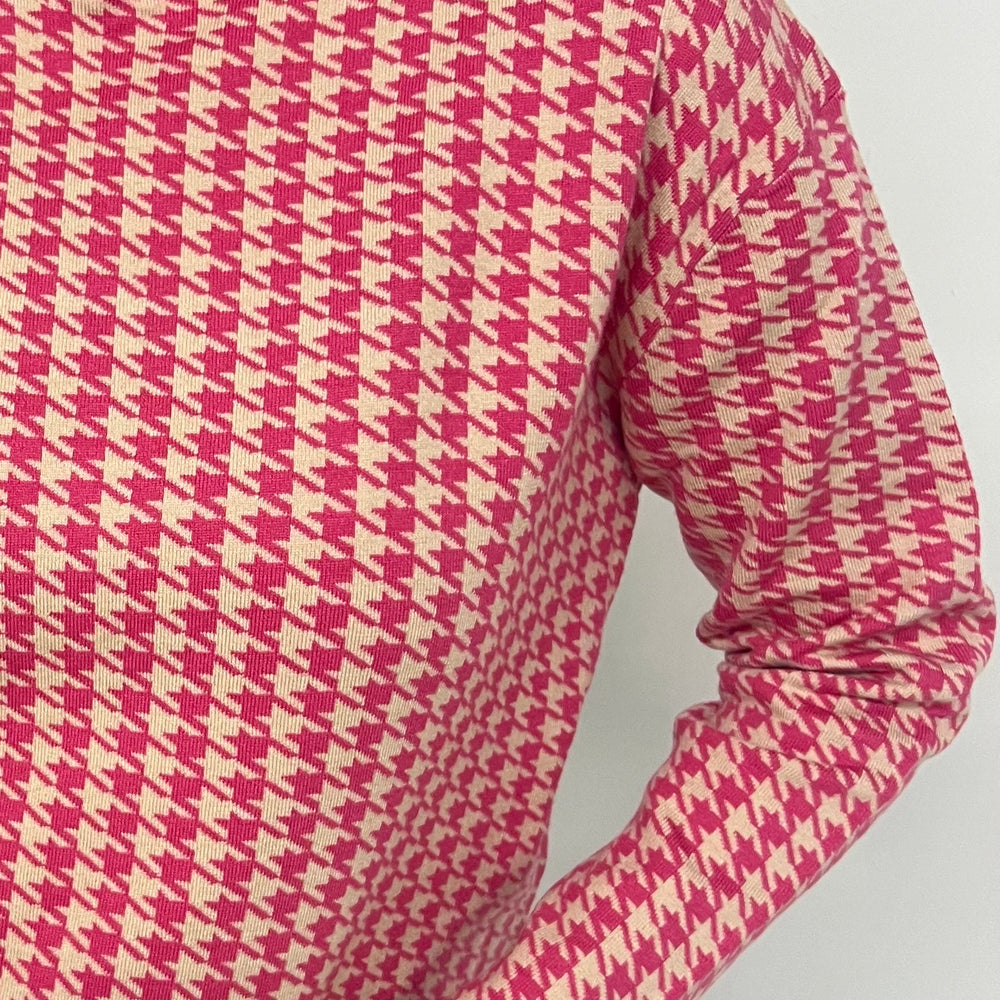 
                  
                    Highland Hot Pink Houndstooth Sweater
                  
                