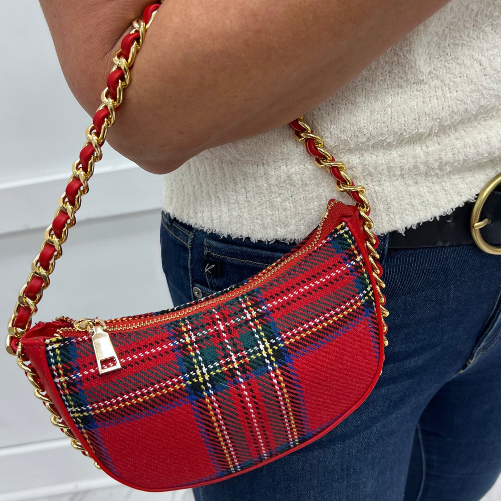 Blair Plaid Handbag (red)