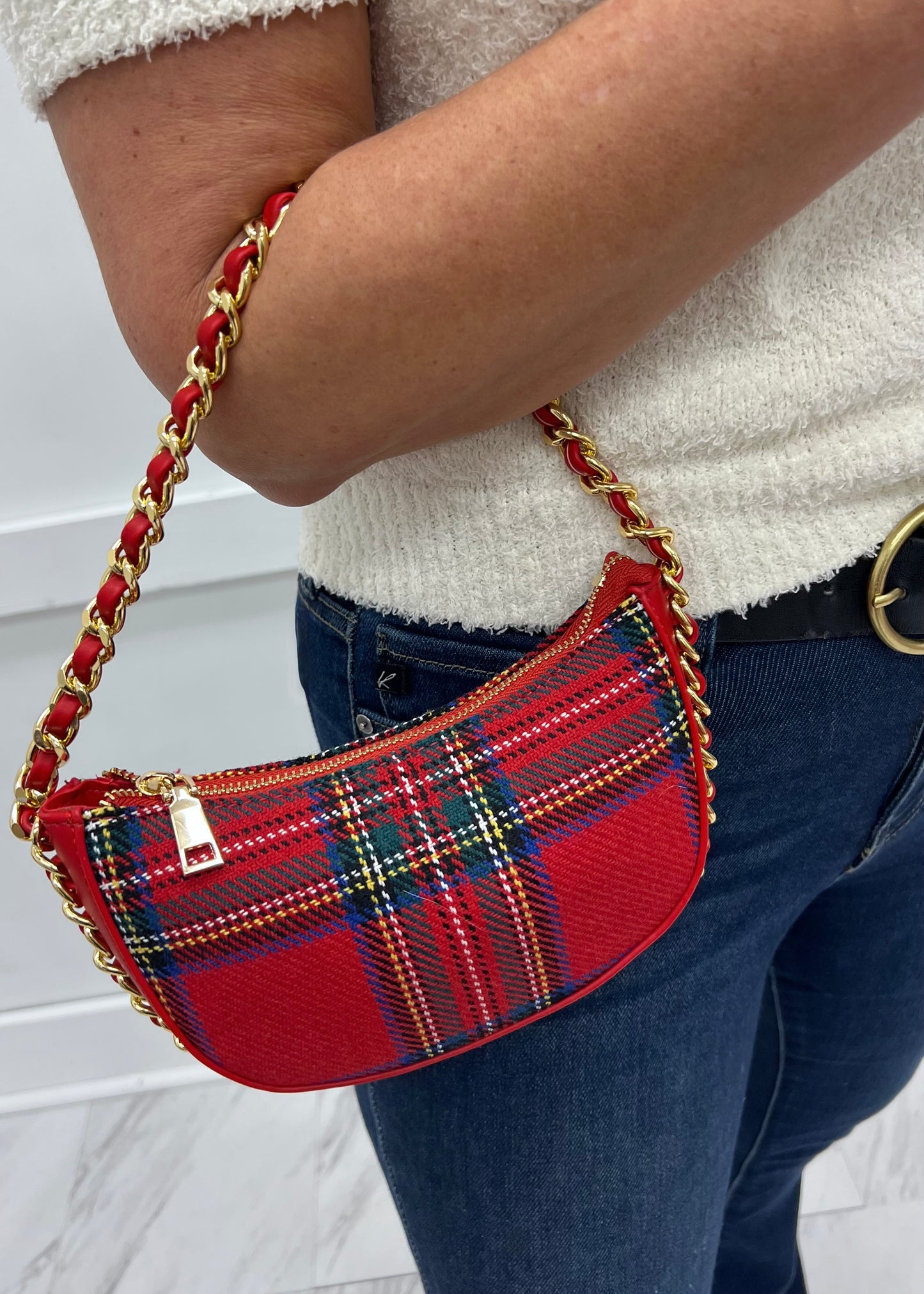 Blair Plaid Handbag (red)