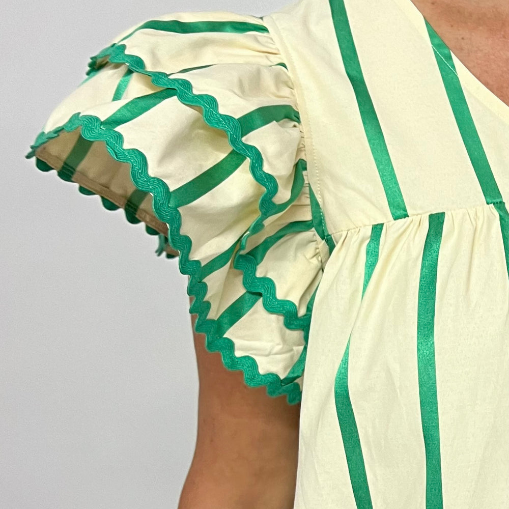 Marguerite Green Stripe Top