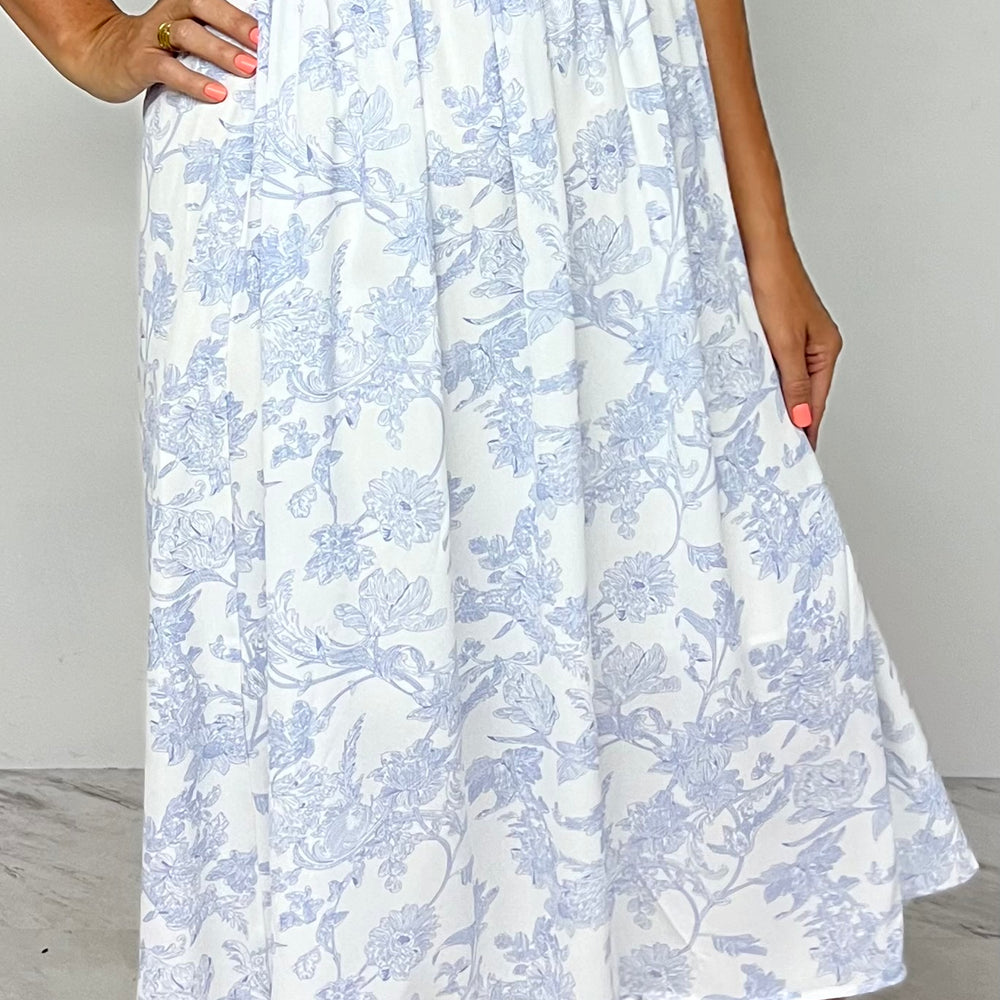 
                  
                    Paris Print + Lace Maxi Dress
                  
                