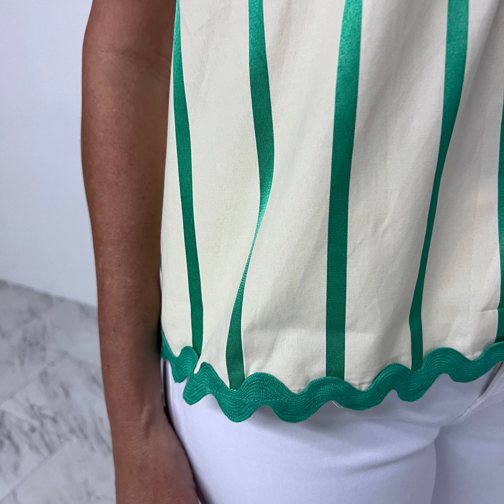 
                  
                    Marguerite Green Stripe Top -- FINAL SALE
                  
                