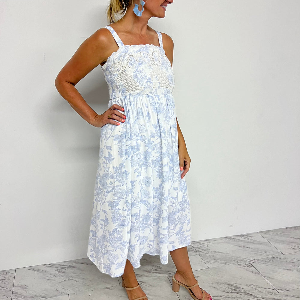 
                  
                    Paris Print + Lace Maxi Dress
                  
                