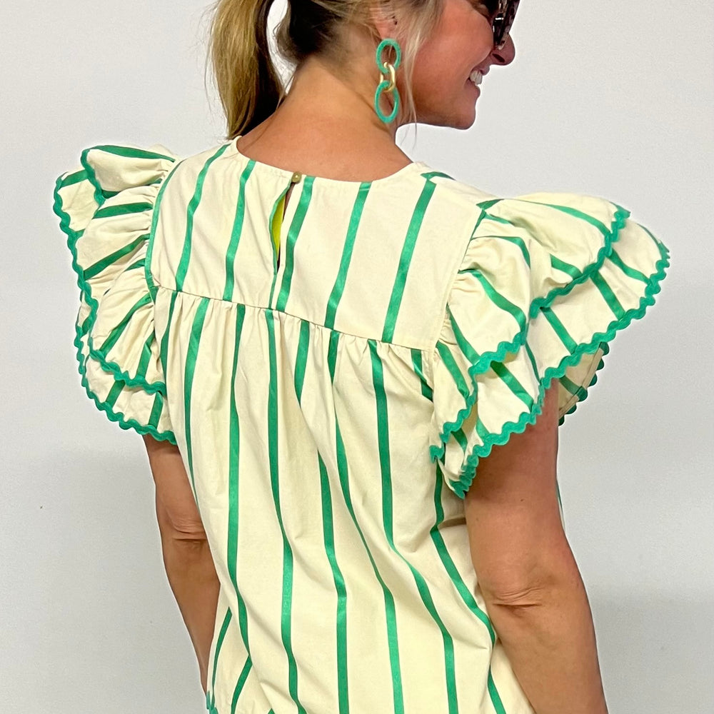 
                  
                    Marguerite Green Stripe Top -- FINAL SALE
                  
                