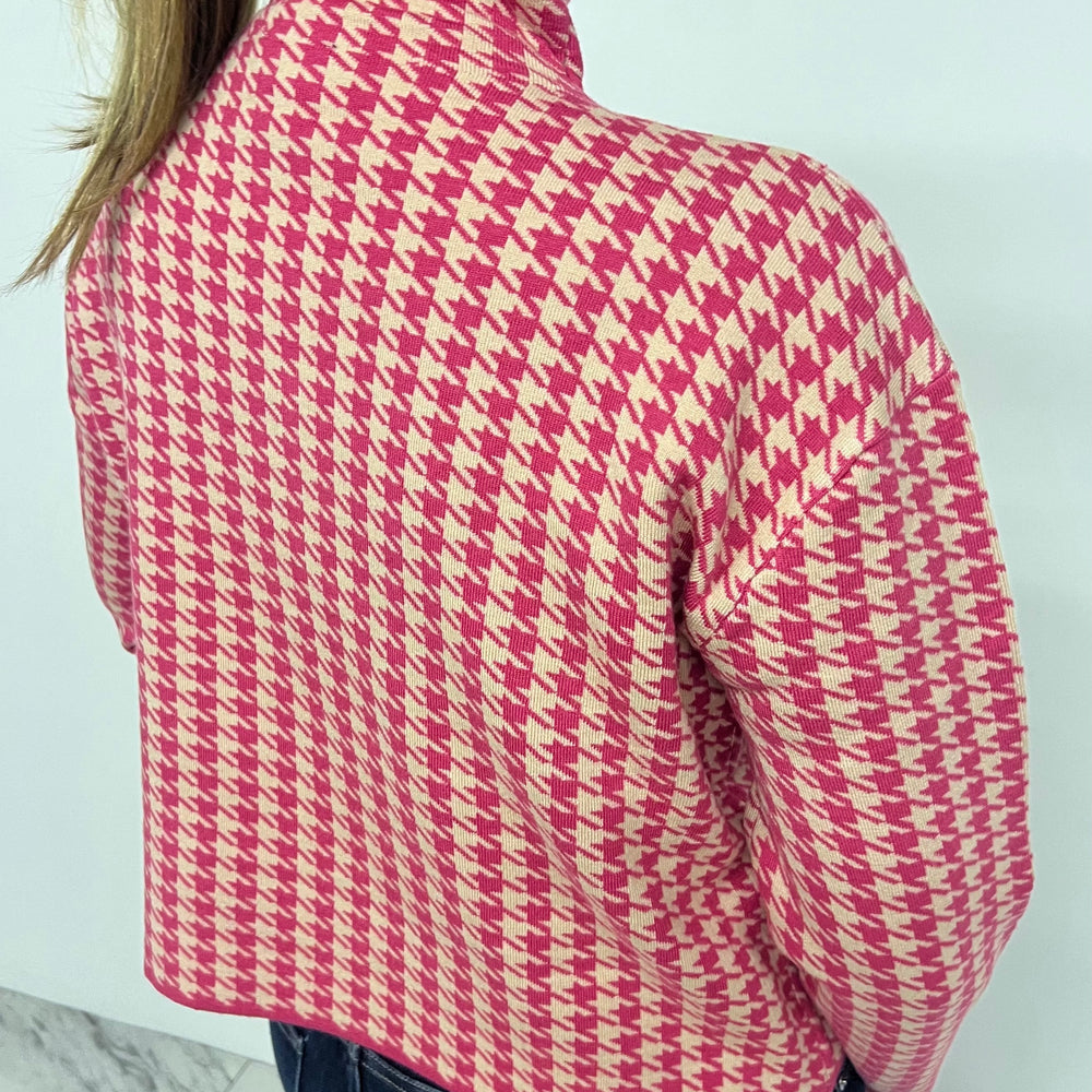 
                  
                    Highland Hot Pink Houndstooth Sweater
                  
                