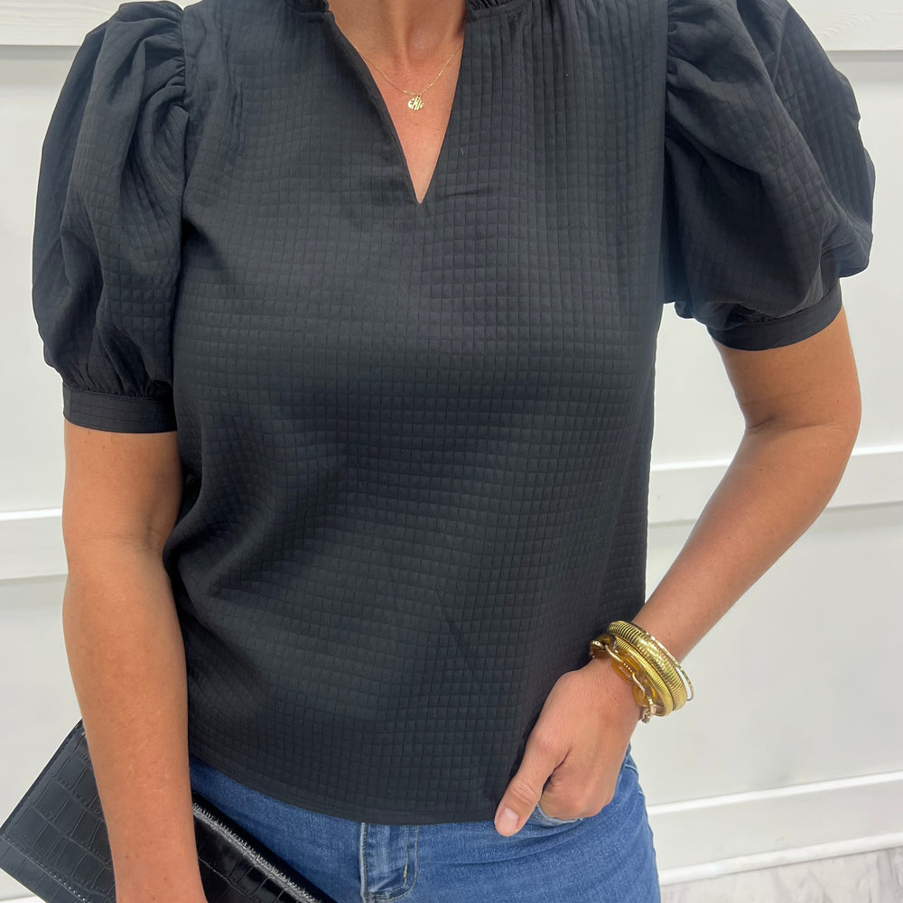 
                  
                    Penny Puff Sleeve Top (Black)
                  
                