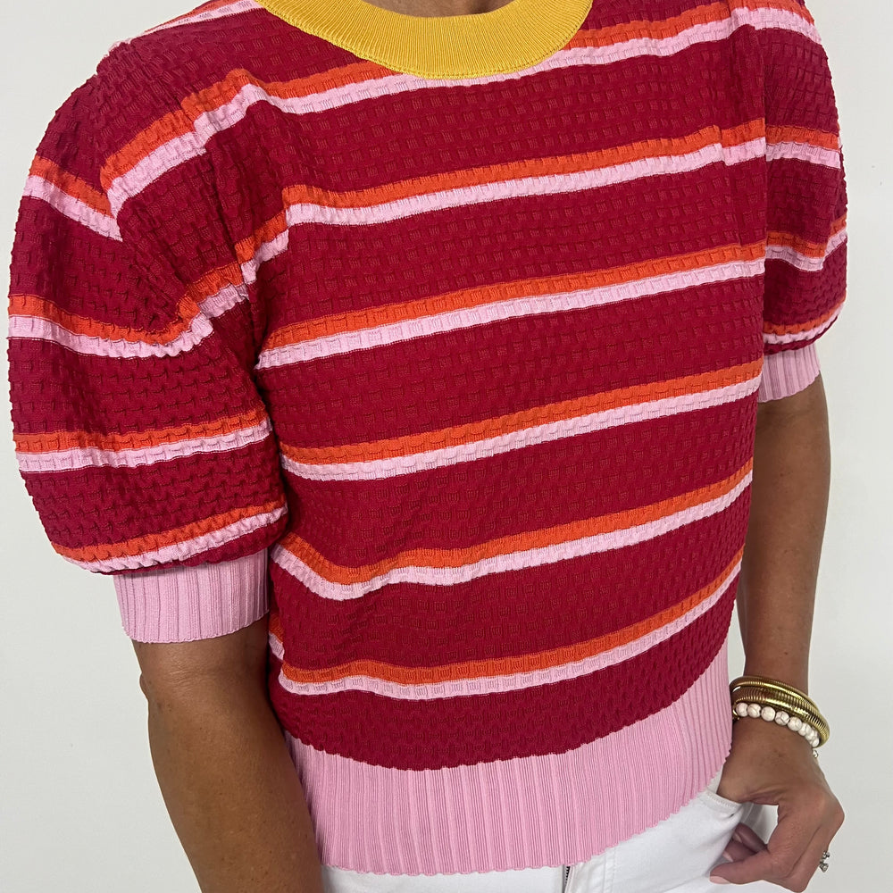 
                  
                    Kingston Stripe Short Sleeve Sweater
                  
                