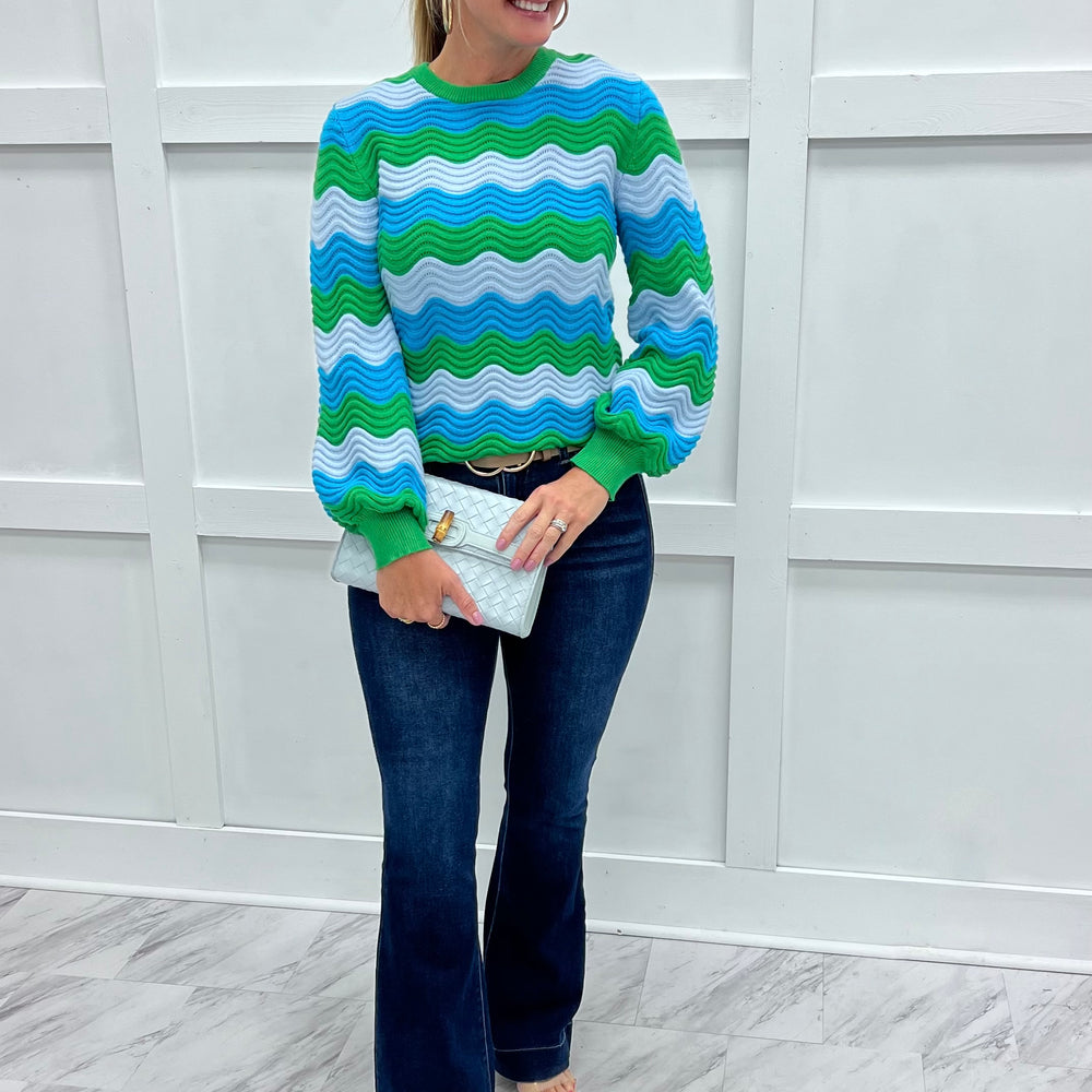 
                  
                    Zoe Knit Wavy Stripe Sweater
                  
                