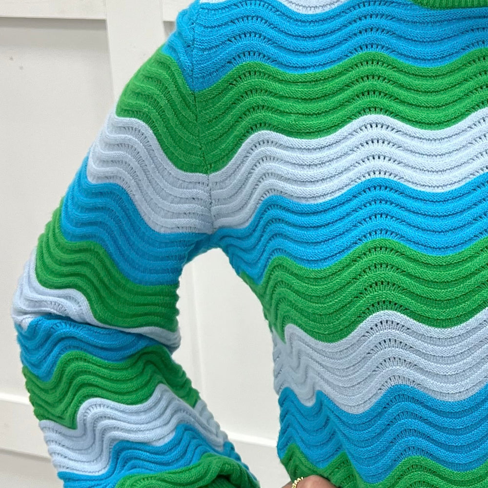 Zoe Knit Wavy Stripe Sweater
