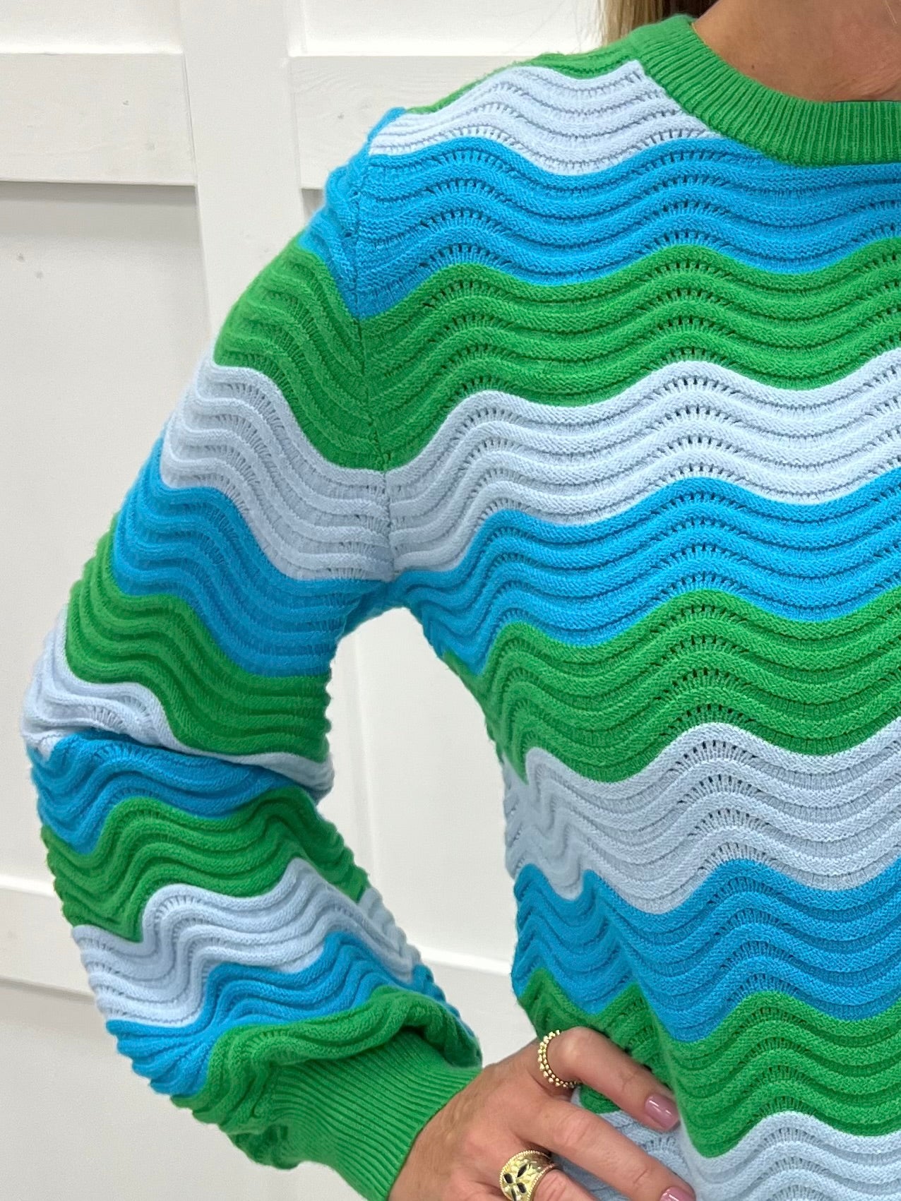 Zoe Knit Wavy Stripe Sweater