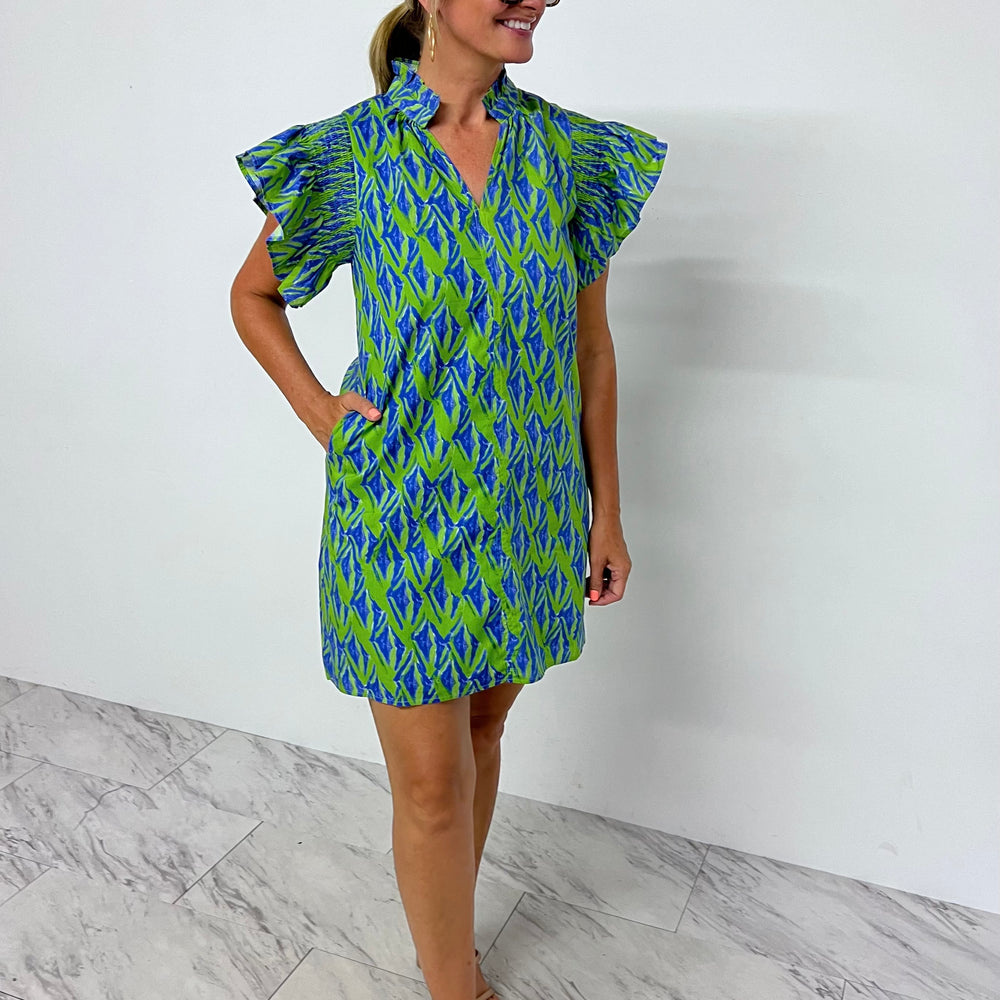 
                  
                    Laguna Green + Blue Smocked Dress
                  
                