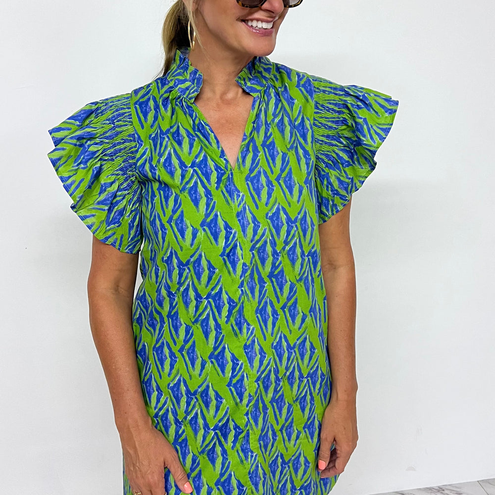 
                  
                    Laguna Green + Blue Smocked Dress
                  
                